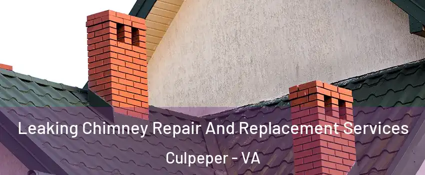  Leaking Chimney Repair And Replacement Services Culpeper - VA